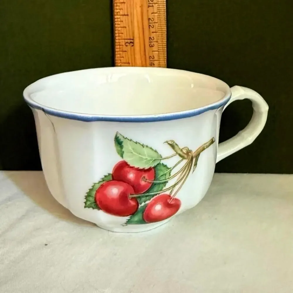 Villeroy & Boch Cottage Cup & Saucer • Cherry Motif • Germany